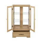 Display Cabinet with 2 Glass Doors, 3 Shelves & 1 Drawer – Freestanding, Modern
