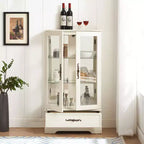 Display Cabinet with 2 Glass Doors, 3 Shelves & 1 Drawer – Freestanding, Modern