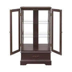 Display Cabinet with 2 Glass Doors, 3 Shelves & 1 Drawer – Freestanding, Modern