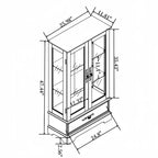 Display Cabinet with 2 Glass Doors, 3 Shelves & 1 Drawer – Freestanding, Modern