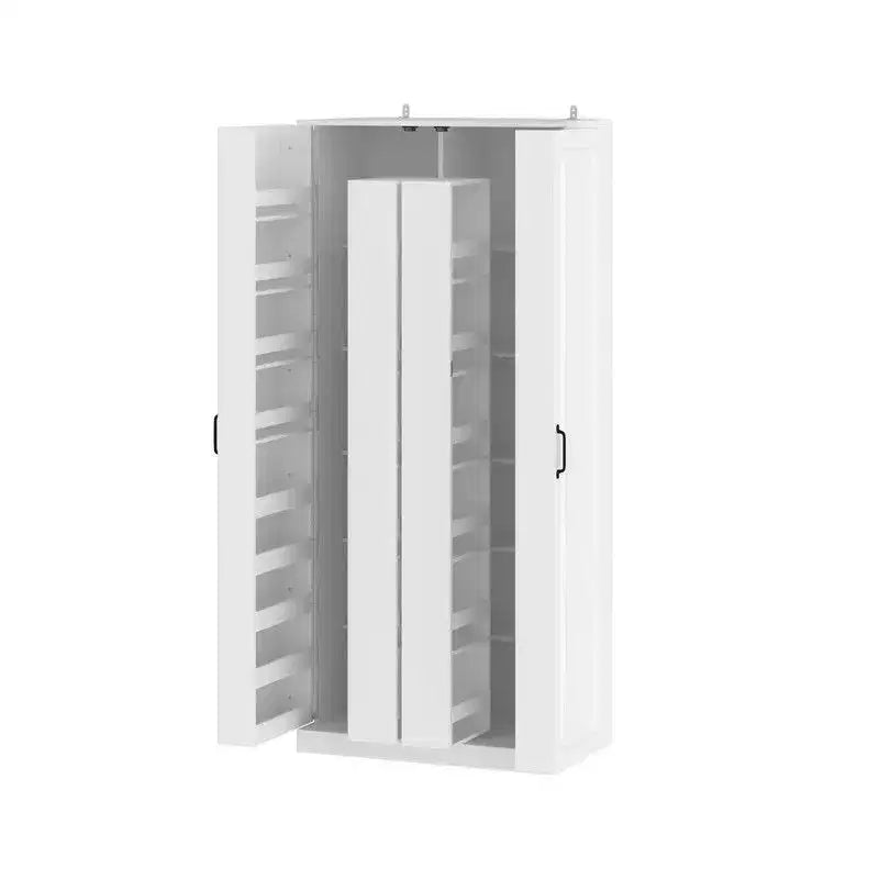 Garage Storage Cabinet with Rotating Shelves & Door Compartments,Multi-Layer Organizer,Sturdy Construction,for Tools & Garden Supplies