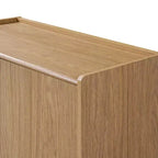 48.7" Tall 2-Door Cabinet with Tray Top – Oak Grain, Japandi Style, Adjustable Shelves