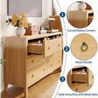 6 Drawer Dresser, Storage Organizer with Sturdy Metal Handle, TV Stand for 55 inch TV, Chest of Drawers for Living Room, Hallway, Closet