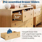 6 Drawer Dresser, Storage Organizer with Sturdy Metal Handle, TV Stand for 55 inch TV, Chest of Drawers for Living Room, Hallway, Closet