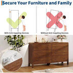 6 Drawer Dresser, Storage Organizer with Sturdy Metal Handle, TV Stand for 55 inch TV, Chest of Drawers for Living Room, Hallway, Closet