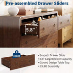 6 Drawer Dresser, Storage Organizer with Sturdy Metal Handle, TV Stand for 55 inch TV, Chest of Drawers for Living Room, Hallway, Closet