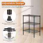 3 Tier Adjustable Metal Wire Storage Rack Heavy Duty Organizer for Kitchen Closet Pantry Garage Bathroom Laundry