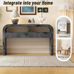 Curved Console Table with 2 Drawers & Open Shelf – Entryway & Hallway Table