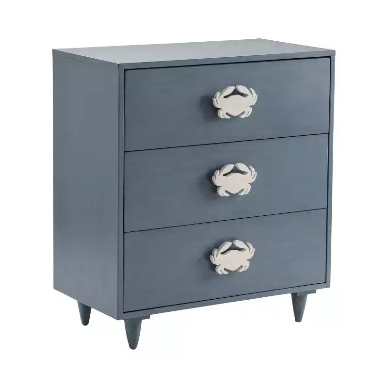 Crestview Collection Navy Solid Wood 3 Drawer Accent Chest