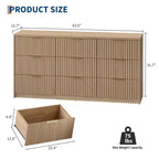 Fluted Dresser for Bedroom, 9 Drawer Dresser, Modern Chest of Drawers, Wooden Dressers Closet Storage Organizer for Living Room Entryway