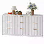 Fluted Dresser for Bedroom, 9 Drawer Dresser, Modern Chest of Drawers, Wooden Dressers Closet Storage Organizer for Living Room Entryway
