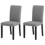 Costway Dining Chair Set of 2 Mid-Century Modern Fabric Upholstered Parson Chairs