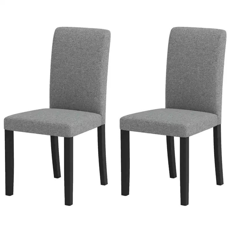 Costway Dining Chair Set of 2 Mid-Century Modern Fabric Upholstered Parson Chairs