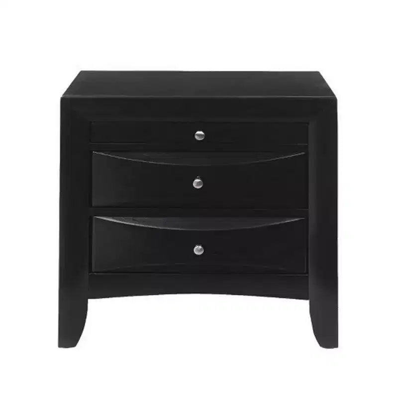Royal Hampton Contemporary 2 Drawer Wood Nightstand By Ireland , Black