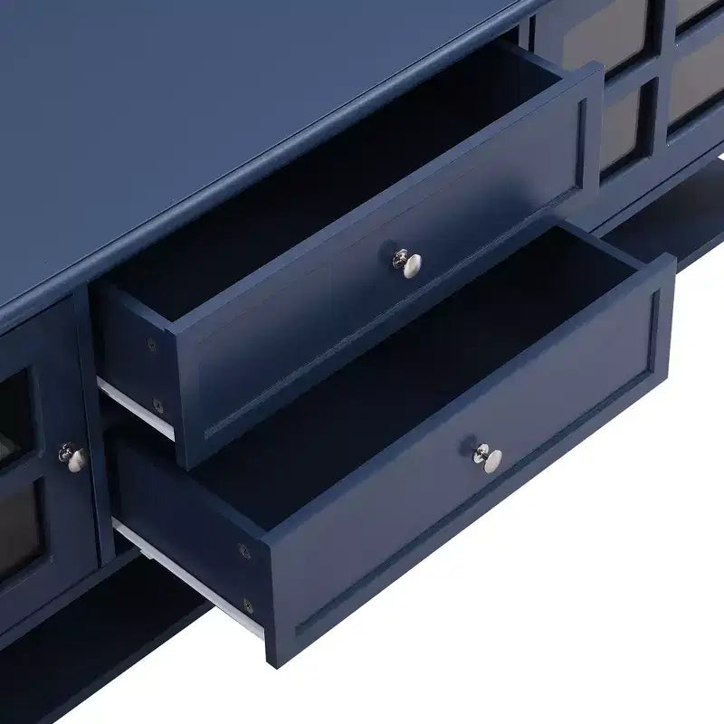 Modern TV Stand with Doors and Drawers for 60 inch TV, Wood Entertainment Center Table with Shelves for Living Room