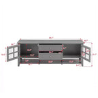 Modern TV Stand with Doors and Drawers for 60 inch TV, Wood Entertainment Center Table with Shelves for Living Room