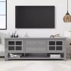 Modern TV Stand with Doors and Drawers for 60 inch TV, Wood Entertainment Center Table with Shelves for Living Room