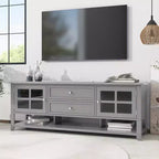 Modern TV Stand with Doors and Drawers for 60 inch TV, Wood Entertainment Center Table with Shelves for Living Room