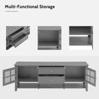 Modern TV Stand with Doors and Drawers for 60 inch TV, Wood Entertainment Center Table with Shelves for Living Room