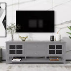 Modern TV Stand with Doors and Drawers for 60 inch TV, Wood Entertainment Center Table with Shelves for Living Room