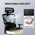 GustoWave Ergonomic Office Chair with Adjustable Lumbar Support, High-Back Mesh Desk Chair, Rolling Swivel Computer Task Chair for Home/Office