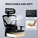 GustoWave Ergonomic Office Chair with Adjustable Lumbar Support, High-Back Mesh Desk Chair, Rolling Swivel Computer Task Chair for Home/Office