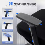 GustoWave Ergonomic Office Chair with Adjustable Lumbar Support, High-Back Mesh Desk Chair, Rolling Swivel Computer Task Chair for Home/Office