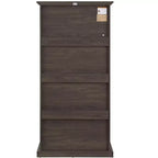 63" Tall 4-Tier Glass Display Cabinet with Flip-Up Doors – Living Room & Office