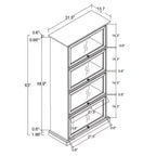 63" Tall 4-Tier Glass Display Cabinet with Flip-Up Doors – Living Room & Office