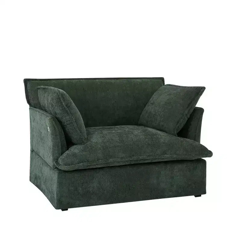 Whisen 47.2 Oversized Accent Chair, Chenille Armchair, Cloud-Like Comfy Single Sofa with Modern Base & Armrest