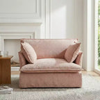 Whisen 47.2 Oversized Accent Chair, Chenille Armchair, Cloud-Like Comfy Single Sofa with Modern Base & Armrest