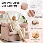 Whisen 47.2 Oversized Accent Chair, Chenille Armchair, Cloud-Like Comfy Single Sofa with Modern Base & Armrest