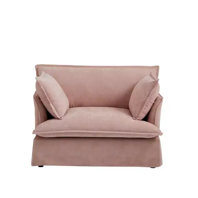 Whisen 47.2 Oversized Accent Chair, Chenille Armchair, Cloud-Like Comfy Single Sofa with Modern Base & Armrest