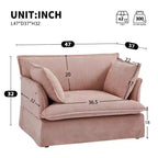 Whisen 47.2 Oversized Accent Chair, Chenille Armchair, Cloud-Like Comfy Single Sofa with Modern Base & Armrest