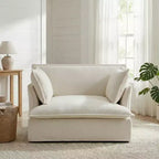 Whisen 47.2 Oversized Accent Chair, Chenille Armchair, Cloud-Like Comfy Single Sofa with Modern Base & Armrest