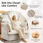 Whisen 47.2 Oversized Accent Chair, Chenille Armchair, Cloud-Like Comfy Single Sofa with Modern Base & Armrest
