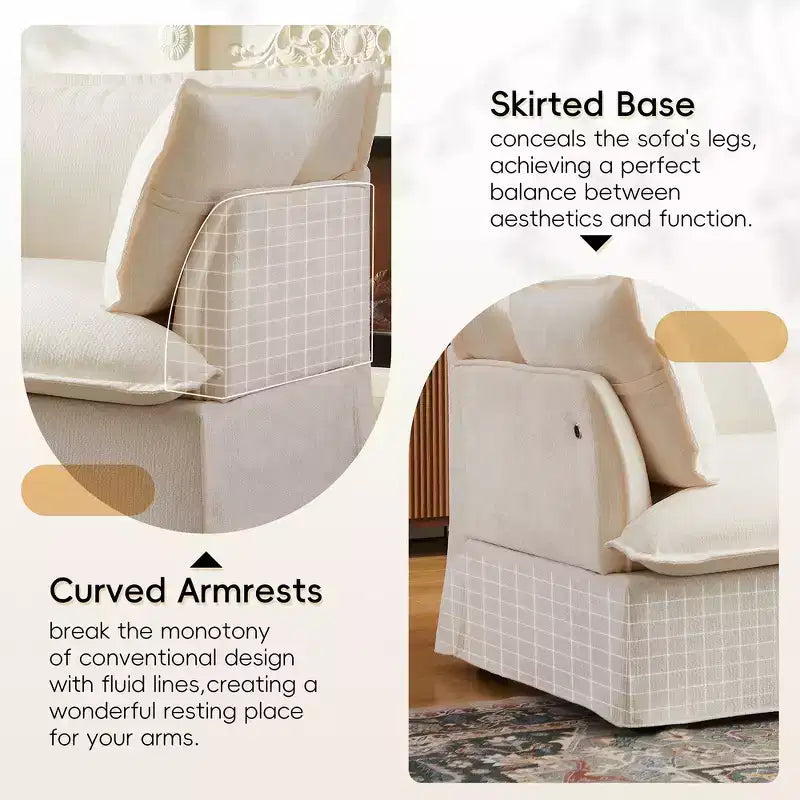 Whisen 47.2 Oversized Accent Chair, Chenille Armchair, Cloud-Like Comfy Single Sofa with Modern Base & Armrest