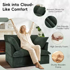 Whisen 47.2 Oversized Accent Chair, Chenille Armchair, Cloud-Like Comfy Single Sofa with Modern Base & Armrest