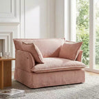 Whisen 47.2 Oversized Accent Chair, Chenille Armchair, Cloud-Like Comfy Single Sofa with Modern Base & Armrest