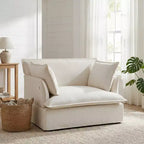 Whisen 47.2 Oversized Accent Chair, Chenille Armchair, Cloud-Like Comfy Single Sofa with Modern Base & Armrest