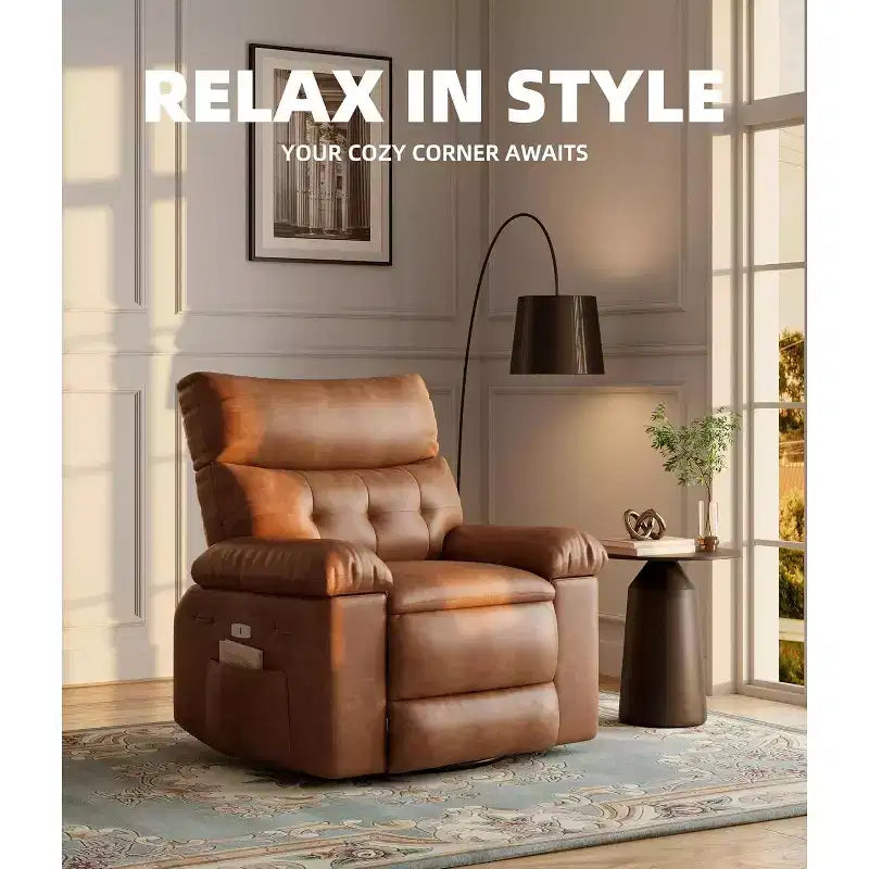 Power Lift Recliner Chair with Heat and Massage, Giant 27 Wide Seat, 360 Swivel Manual Rocker, Remote Control Oversized Recliner for Living Room