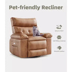 Power Lift Recliner Chair with Heat and Massage, Giant 27 Wide Seat, 360 Swivel Manual Rocker, Remote Control Oversized Recliner for Living Room