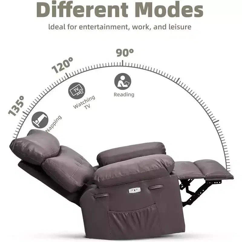 Power Lift Recliner Chair with Heat and Massage, Giant 27 Wide Seat, 360 Swivel Manual Rocker, Remote Control Oversized Recliner for Living Room
