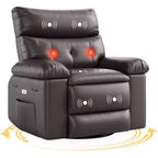 Power Lift Recliner Chair with Heat and Massage, Giant 27 Wide Seat, 360 Swivel Manual Rocker, Remote Control Oversized Recliner for Living Room