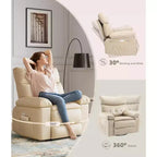 Power Lift Recliner Chair with Heat and Massage, Giant 27 Wide Seat, 360 Swivel Manual Rocker, Remote Control Oversized Recliner for Living Room