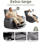 Power Lift Recliner Chair with Heat and Massage, Giant 27 Wide Seat, 360 Swivel Manual Rocker, Remote Control Oversized Recliner for Living Room