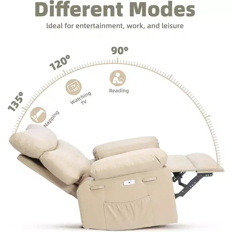 Power Lift Recliner Chair with Heat and Massage, Giant 27 Wide Seat, 360 Swivel Manual Rocker, Remote Control Oversized Recliner for Living Room