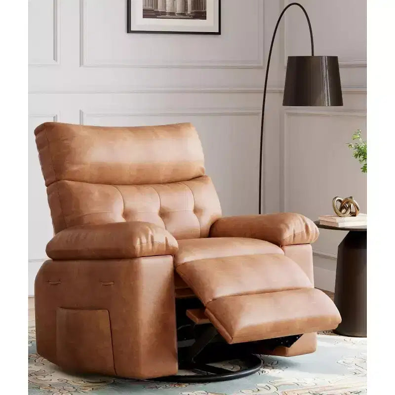 Power Lift Recliner Chair with Heat and Massage, Giant 27 Wide Seat, 360 Swivel Manual Rocker, Remote Control Oversized Recliner for Living Room