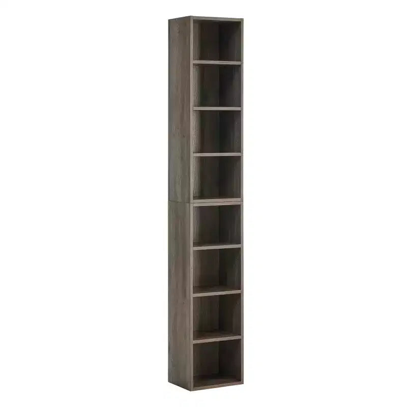 MAYEERTY 8-Tier Media Tower, CD DVD Storage Adjustable Shelves, Home Office, Multi-Use