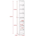 MAYEERTY 8-Tier Media Tower, CD DVD Storage Adjustable Shelves, Home Office, Multi-Use